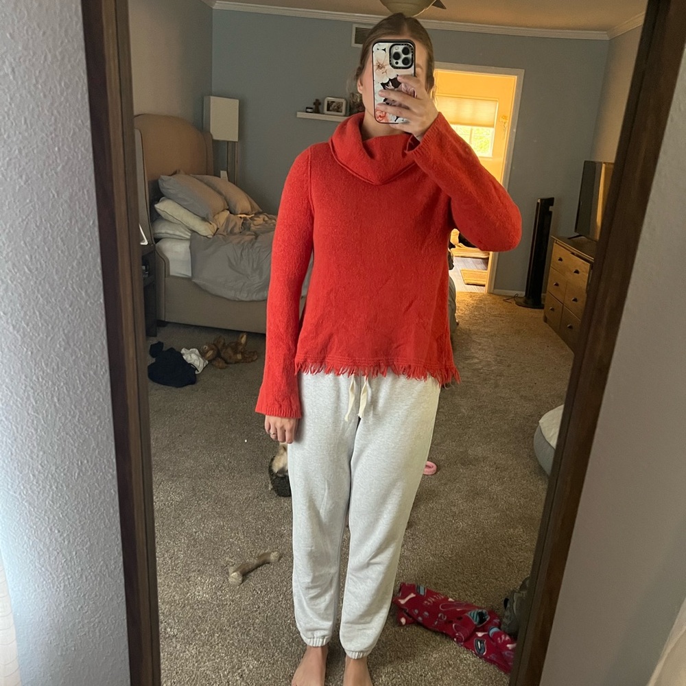 Anthropologie orange sweater